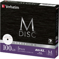 Verbatim 長期保存 M-DISC データ用BD-R XL 1回記録用 2-4倍速 100GB 5枚 DBR100YMDP5V2