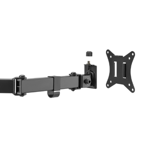 グリーンハウス 液晶モニターアーム 横並び2画面 クランプ/グロメット式 ブラック GH-AMEN2H-BK-イメージ8