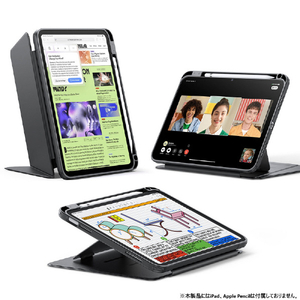 ESR iPad(A16/第10世代)用Flip ペンホルダー付きハイブリッドケース ブラック ES27663-イメージ2
