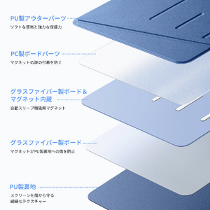 ESR iPad(A16/第10世代)用Flip ペンホルダー付きハイブリッドケース ネイビーブルー ES27664-イメージ11