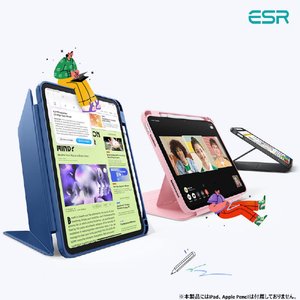 ESR iPad(A16/第10世代)用Flip ペンホルダー付きハイブリッドケース ネイビーブルー ES27664-イメージ3
