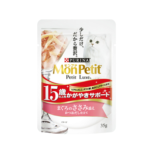 ネスレピュリナペットケア モンプチ プチリュクスパウチ 15歳以上用 かがやきサポート まぐろのささみ添え かつおだし仕立て 35g F031382-イメージ1