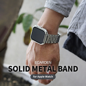 EGARDEN Apple Watch 49/45/44/42mm用SOLID METAL BAND シルバー EGD24664AW-イメージ7