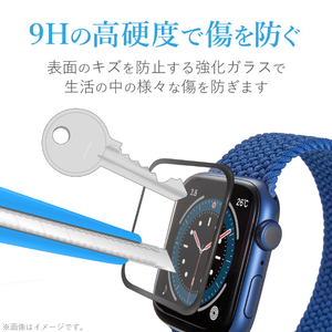 エレコム Apple Watch SE/Series 6/5/4[44mm]用ガラスフィルムフレーム付/反射防止 ブラック AW-20MFLGFRMBK-イメージ3