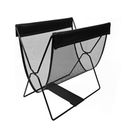サワフジ レザー調ハンモック型メッシュバスケットS ブラック FCJ174E-MB-158