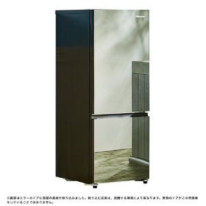 ハイセンス 【右開き】162L 冷凍冷蔵庫 ミラーブラック HR-G16AM-イメージ2