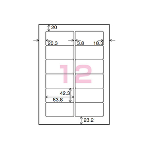コクヨ ワープロラベル紙ラベル[共用]A4 12面100枚 F817985-ﾀｲ-2171N-W-イメージ2