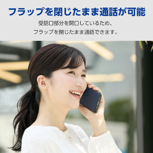 エレコム iPhone17e/16e用 ソフトレザーケース 薄型 磁石付 カーボンブラック PM-A25SPLFUCB-イメージ4