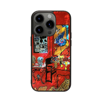 ikins iPhone 15 Pro用天然貝ケース 赤の大きな室内 I25666I15PR