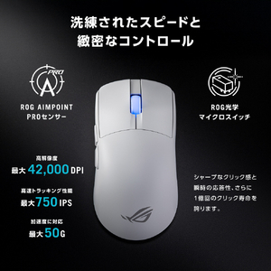 ASUS P716 ROG Harpe II Ace ゲーミングマウス ムーンライトホワイト ROGHARPE2WH-イメージ12