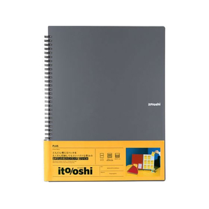 プラス ito／oshi トレカホルダー 9ポケット ツインリングファイル ブラック FC304ST-91838FL-320CF-イメージ2