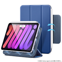 ESR iPad mini(A17 Pro/第6世代)用REBOUND マグネット吸着式 Smart Folioケース ネイビー ES27667
