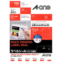 エーワン ラベルシール 下地がかくせて透かしても読めない修正タイプ マット紙・ホワイト A4判 24面 上下余白付 12シート入り 31667