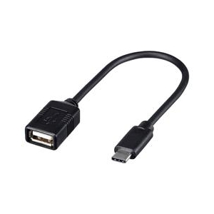 BUFFALO USB2．0変換ケーブル(Aメス to C) (0．15m) ブラック BSUAMC2015BK-イメージ1