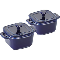 Zwilling ストウブ セラミック エクストラミニ スクエアココット 2個入 ブルー FC323LA-0547920