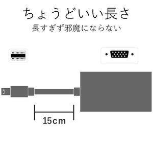 エレコム ミニDisplayPort → VGA変換アダプタ ホワイト AD-MDPVGAWH-イメージ8