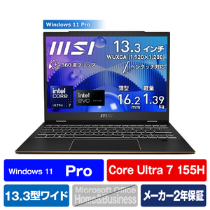 MSI ノートパソコン Summit E13 AI Evo A1M インクブラック SUMMIT-E13A1MTG-4099JP-イメージ1