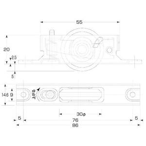 丸喜金属本社 鉄枠 上下アジャスト戸車 30mm A型 BR入 FC013FM-1482148-イメージ2
