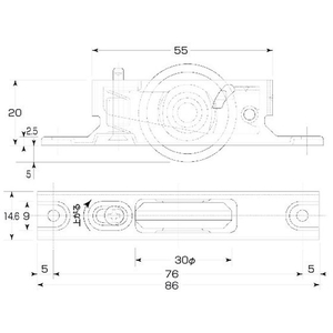丸喜金属本社 鉄枠 上下アジャスト戸車 30mm A型 BR入 FC013FM-1482148-イメージ3