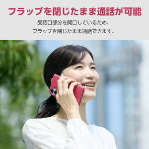エレコム iPhone17e/16e用 ソフトレザーケース 薄型 磁石付 フラワーズ ディープピンク PM-A25SPLFUJPND-イメージ5