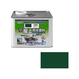 アサヒペン 水性簡易屋上防水塗料 8KG グリーン FC939PN-イメージ1