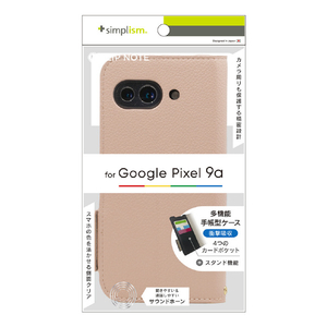 トリニティ Google Pixel 9a用[FlipNote] 耐衝撃フリップノートケース ピンク TR-PX259A-FN-SHPK-イメージ1