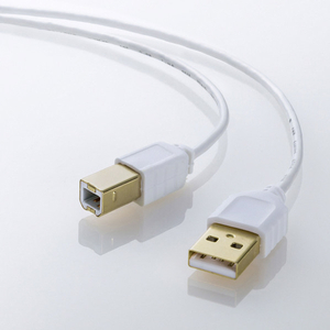 サンワサプライ 極細USBケーブル(USB2.0 A-Bタイプ・2m) KU20-SL20WK-イメージ6