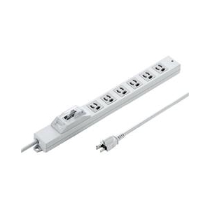 サンワサプライ 安全ブレーカータップ（オフィス・工場用・3P・6個口・5m） TAP-BR36A-5-イメージ1