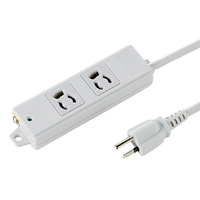 サンワサプライ 工事物件タップ(3P・2個口・3m) グレー TAP-KS2-3