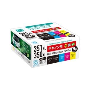 BCI-351XL+350XL/5MP 互換。 ●対応カートリッジ：キヤノン BCI-351XL+350XL/5MP ●※エコリカ商品に関する初期不良対応を含めたお問い合わせにつきましてはユーザー様と