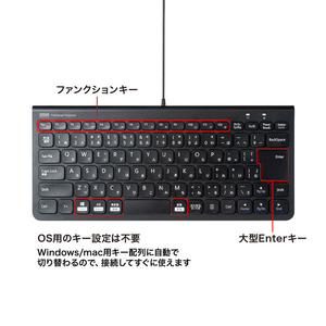 サンワサプライ USBスリムキーボード ブラック SKB-SL32BK-イメージ9
