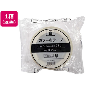Forestway カラー布テープ 0.2mm厚 50mm×25m 白 30巻 FC441SA-イメージ1
