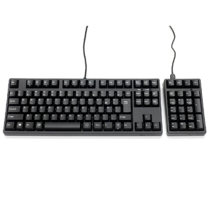 テンキーレスキーボードとテンキーのセット品。 ●2色成形キーキャップ(キーボード、テンキー） PBT2色成形キーキャップを搭載しました。PBT樹脂はMajestouch2に用いていたABS樹脂に比べ、