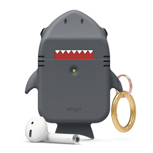 elago SHARK CASE for AirPods/AirPods 2nd Charging/AirPods 2nd Wireless Dark Gray EL_APACSSCSK_GY-イメージ1