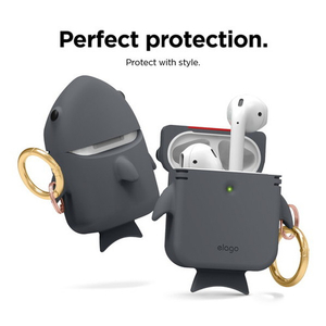 elago SHARK CASE for AirPods/AirPods 2nd Charging/AirPods 2nd Wireless Dark Gray EL_APACSSCSK_GY-イメージ4