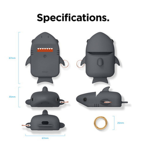 elago SHARK CASE for AirPods/AirPods 2nd Charging/AirPods 2nd Wireless Dark Gray EL_APACSSCSK_GY-イメージ8