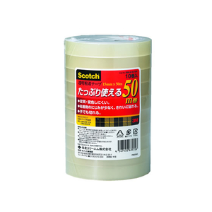 3M 透明粘着テープNO.500 幅15mm×長さ50m 10巻 F840774-500-3-15-10P-イメージ1