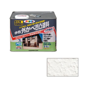 アサヒペン 水性外かべ凹凸塗料ツヤあり 7L ホワイト FC942PN-イメージ1