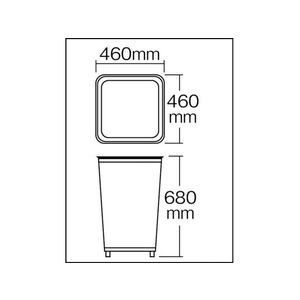トラスコ中山 パークくず入れ 角型 460×460×680 FC318HA-2332566-イメージ3