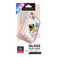 PGA iPhone 14用ガラスフリップケース ピンク PG-22KGF04PK
