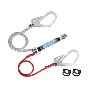藤井電工 ハーネス用ランヤード ツインロープ式 白･赤11白1650／赤125011･11 FC012FB-1636683-イメージ1
