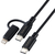 エレコム 2in1ケーブル(USB Type-C - USB Type-C/Lightning変換/MFi認証)(1．0m) ブラック MPA-CCLAD10BK-イメージ1