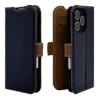 ラスタバナナ iPhone 16 Pro用薄型手帳サイドマグネットケース カメラ周囲保護 ネイビー×ブラウン 8190IP461PBSMLNVB