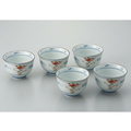 ピーアンドエス 染赤絵煎茶碗 5客揃 FC67440-10301