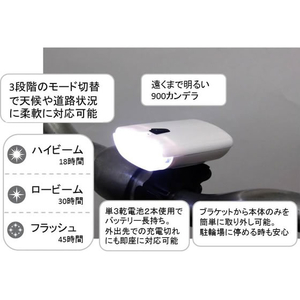 トップ LYNX TOURING 2LEDヘッドライト LX-120P WHITE FCJ585U-LX-120PWH-イメージ2