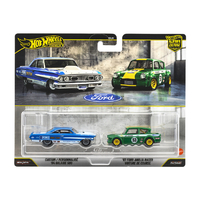 マテル JHW50 ホットウィール プレミアム2パック カスタム '64 ギャラクシー 500 / '67 フォード アングリア レーサー HW2PC64ｷﾞﾔﾗｸｼ-67ﾌｵ-ﾄﾞｱﾝｸﾞ