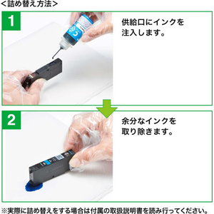 サンワサプライ キヤノン用詰め替えインク 独立型カートリッジ グレー FCJ009F-INK-CBCIMG30-イメージ6