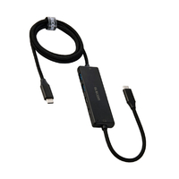 エレコム USB Type-C(TM)充電ケーブル一体型 USBハブ(4ポート/USB 5Gbps) ブラック U3HC-C040PBK