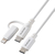 エレコム 2in1ケーブル(USB Type-C - USB Type-C/Lightning変換/MFi認証)(1．0m) ホワイト MPA-CCLAD10WH-イメージ1