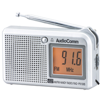 オーム電機 AM/FM 液晶表示ハンディラジオ RAD-P5130S-S